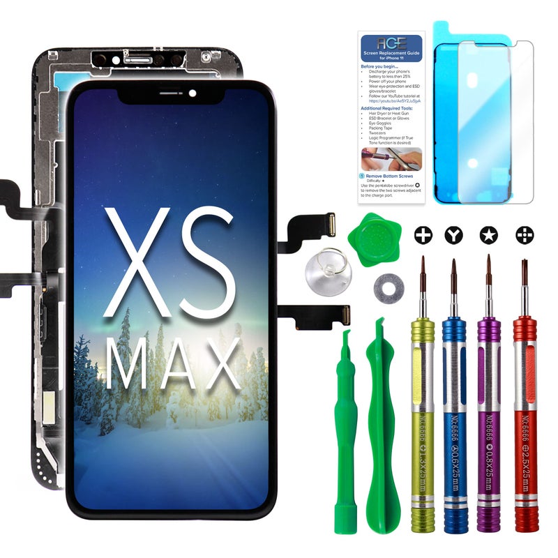 Ace Tech Cellular LCD Screen Replacement for iPhone Xs Max 6.5 inch (Model A1921, A2101, A2102, A2103, A2104) Display Digitizer Assembly Touch Screen - Image 1